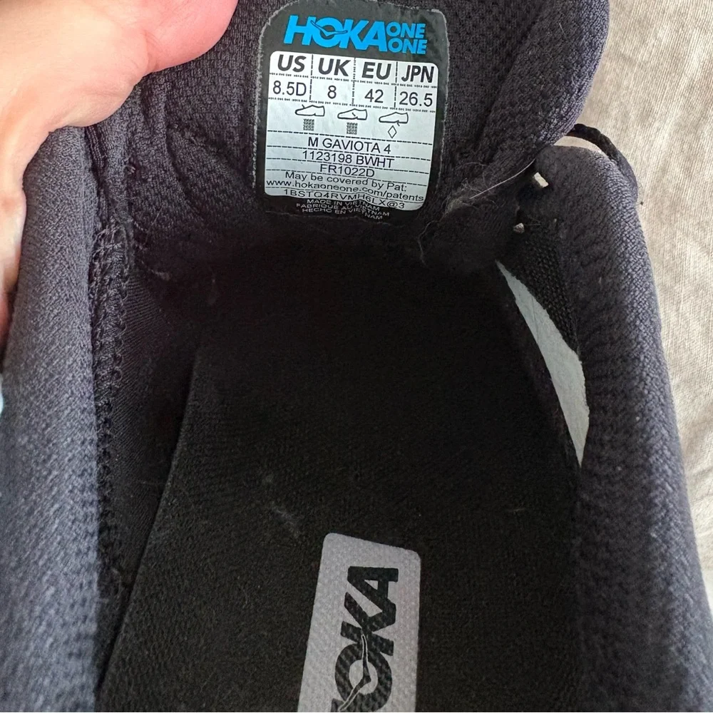 Hoka Men's Black White Gaviota 4 Stability Everyday Running Sneakers Size 8.5 - Picture 10 of 10